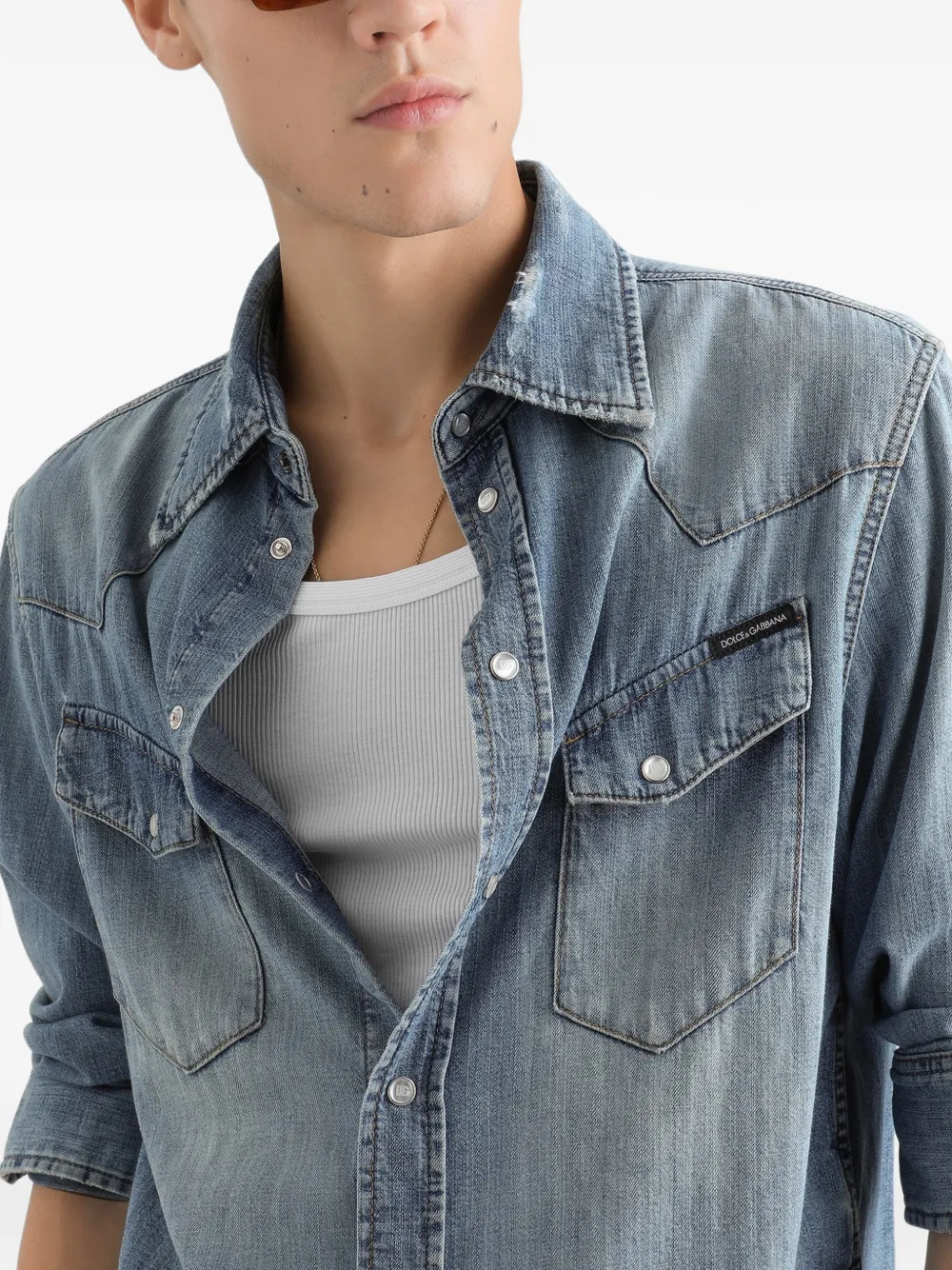 Dolce & Gabbana Sweater met gerafeld effect Blauw