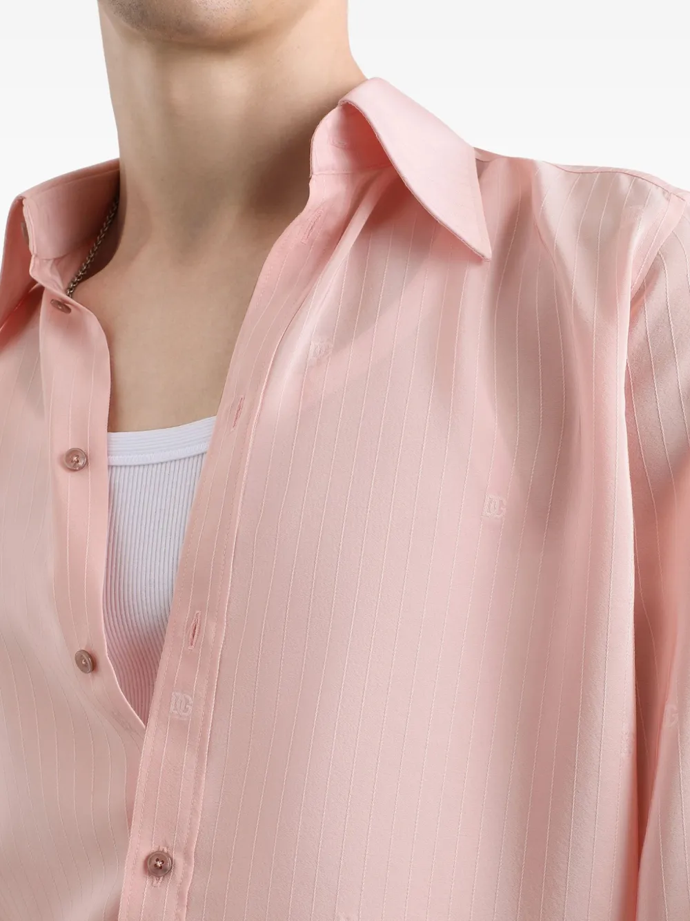 Dolce & Gabbana Zijden overhemd met knopen Roze