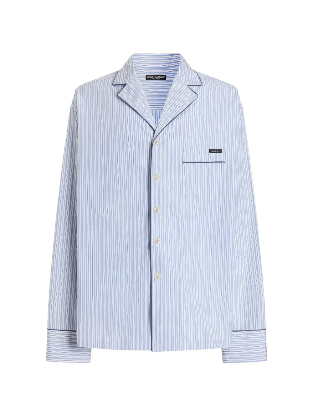 Dolce & Gabbana striped piped shirt - Blue