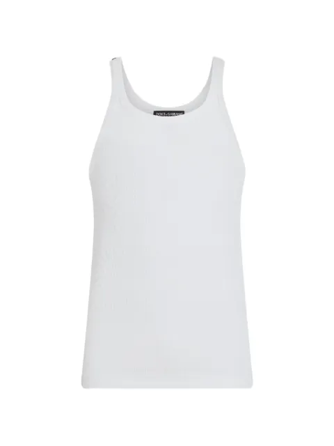 Dolce & Gabbana fine-rib washed cotton singlet