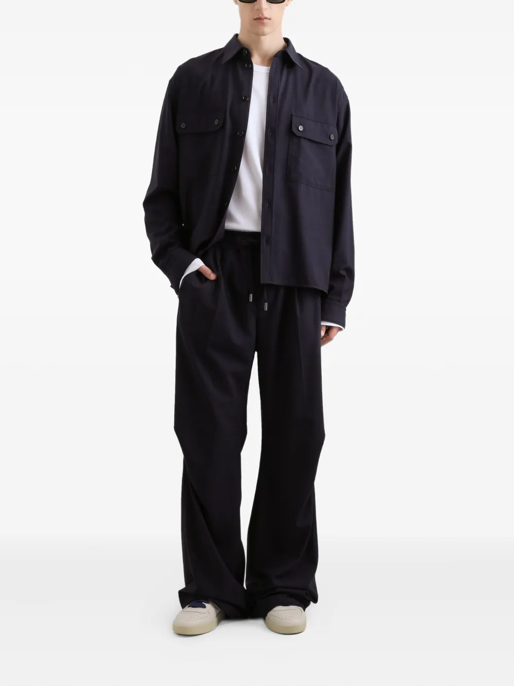 Dolce & Gabbana logo-patch long-sleeve T-shirt - Wit