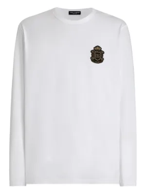Dolce & Gabbana logo-tag long-sleeve T-shirt | White | FARFETCH