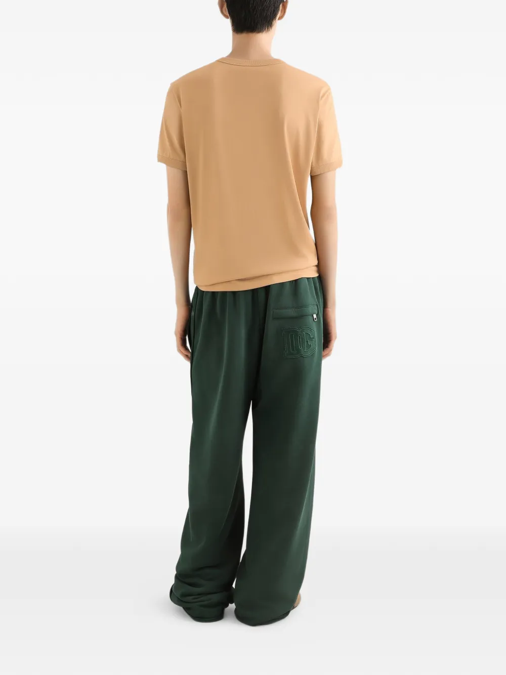 Dolce & Gabbana Katoenen T-shirt met patch Beige