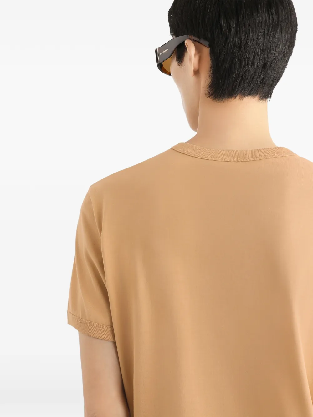 Dolce & Gabbana Katoenen T-shirt met patch Beige