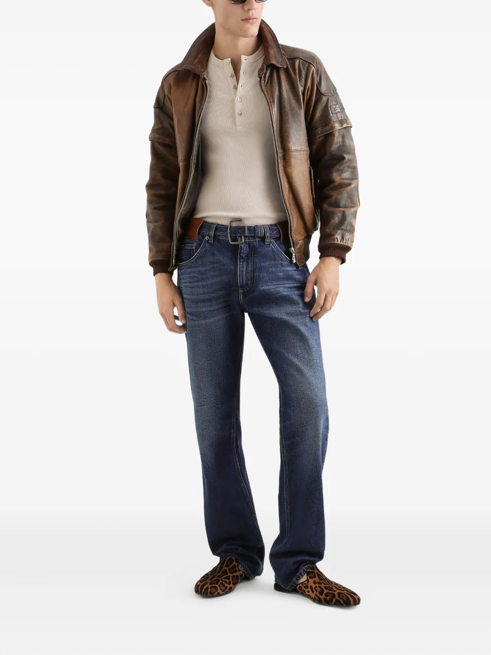 Dolce & Gabbana Serafino katoenen T-shirt - Beige