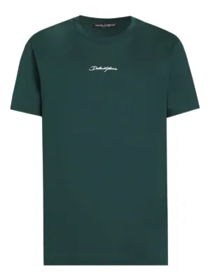 Margiela￼ダークグリーン、プレーンTシャツ Maison Margiela logo-print T-shirt | Grey | FARFETCH