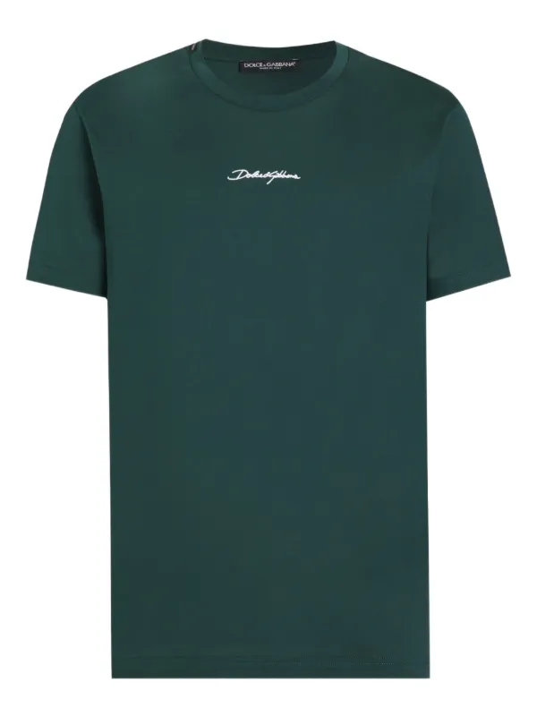 Dolce & Gabbana Camiseta Com Bordado | Verde | FARFETCH BR