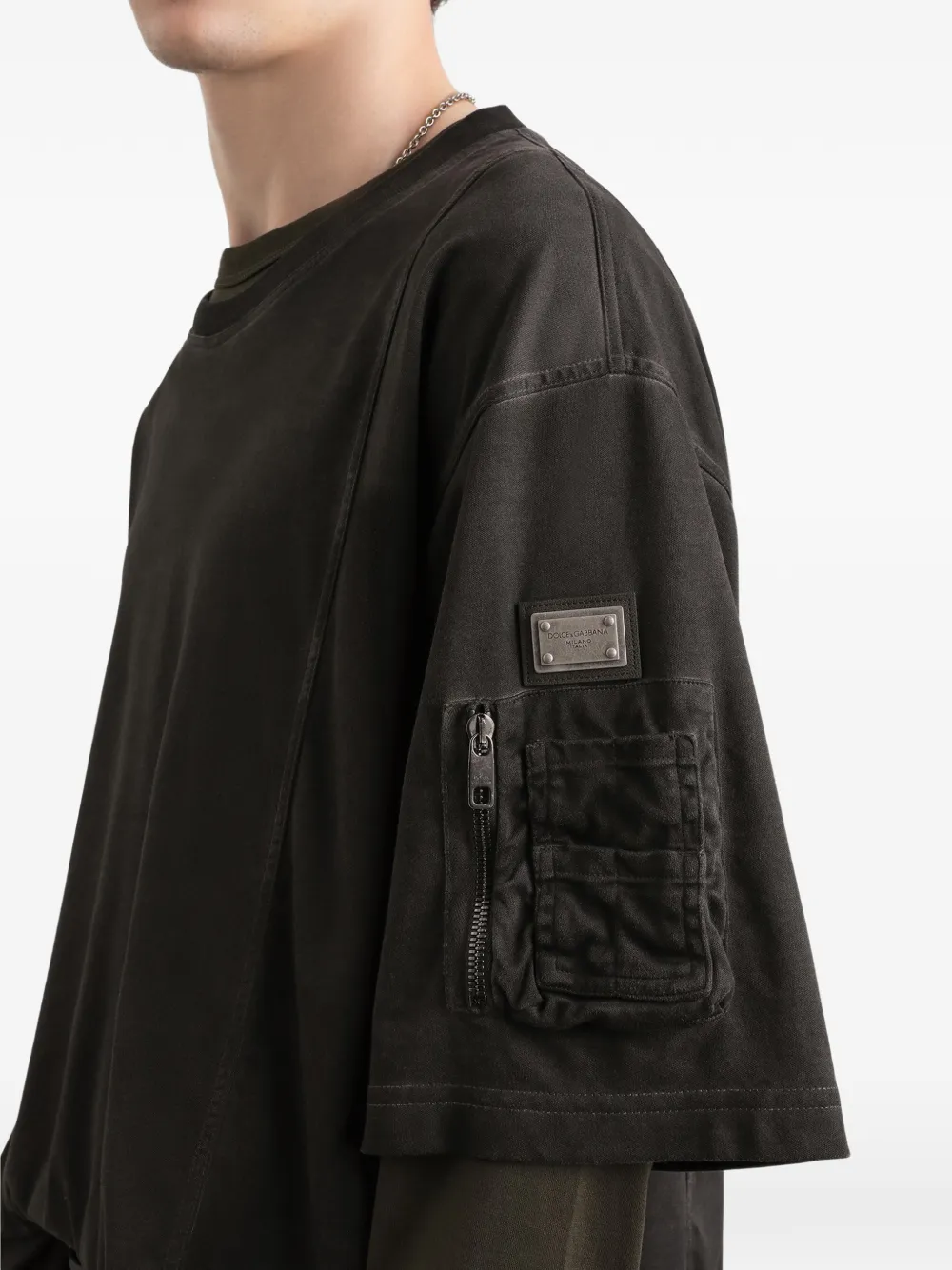Dolce & Gabbana T-shirt met zak Zwart