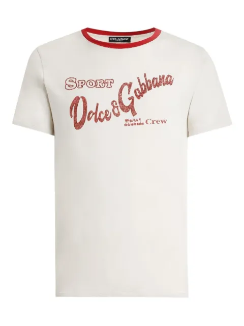 Dolce & Gabbana red-trim graphic T-shirt