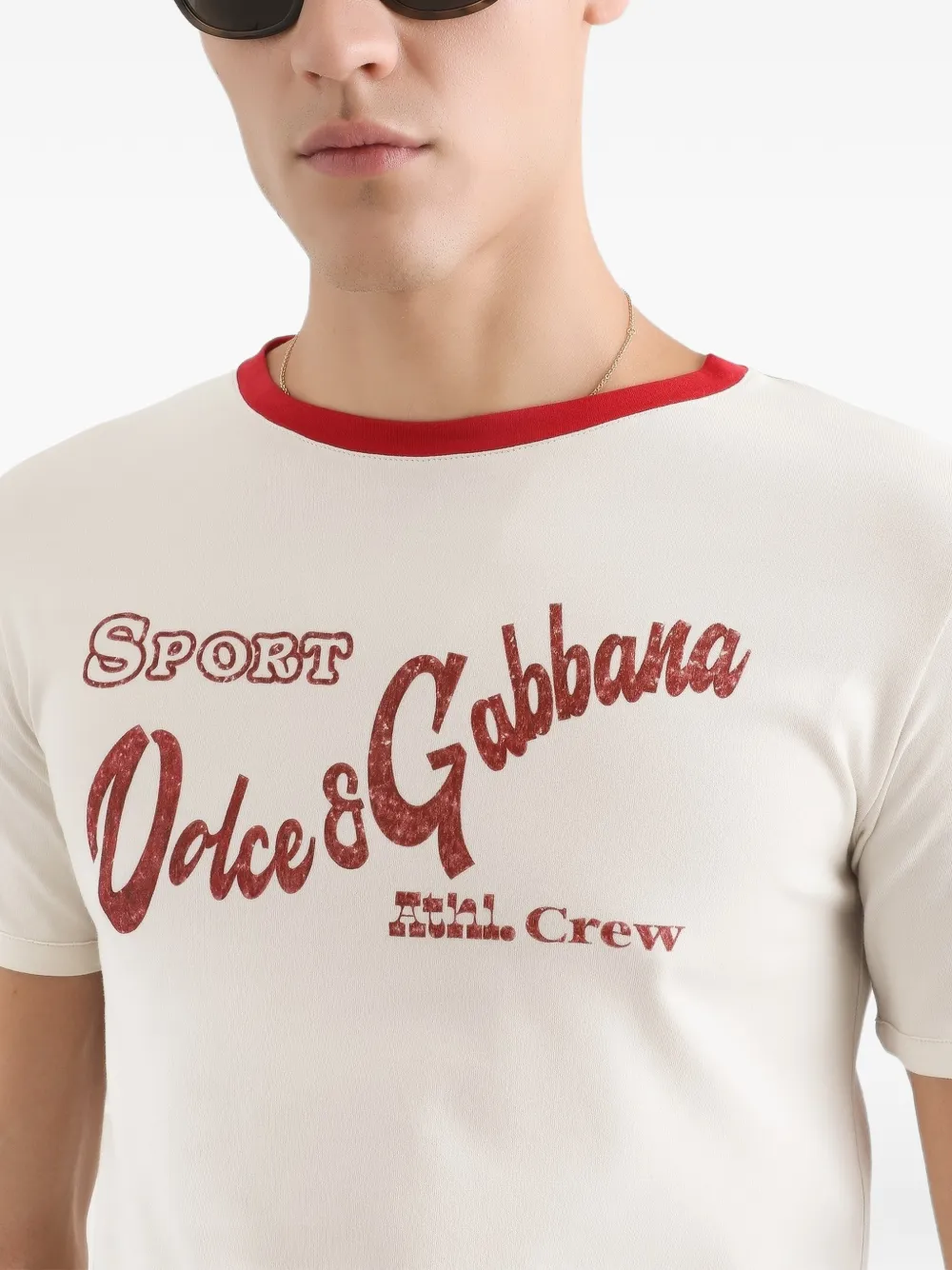 Dolce & Gabbana T-shirt met rode afwerking Zwart