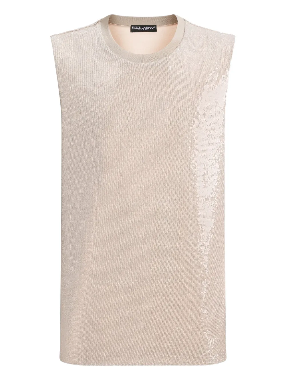 Dolce & Gabbana Canotta smanicata con paillettes - Toni neutri