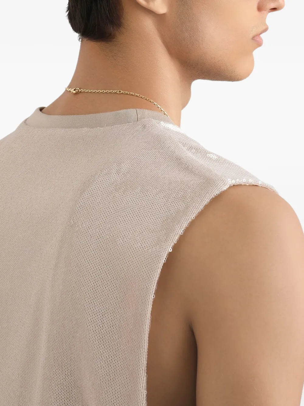 Dolce & Gabbana Mouwloze tanktop met pailletten Beige