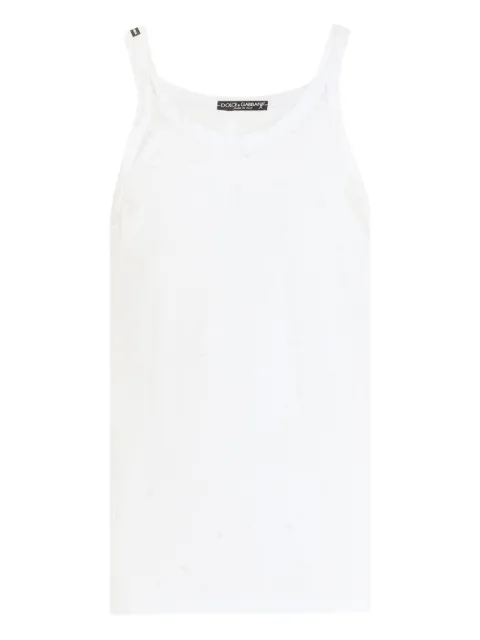 Dolce & Gabbana frayed-trim tank top