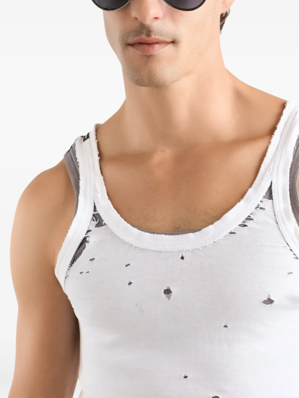 Dolce & Gabbana Tanktop met gerafelde afwerking Wit