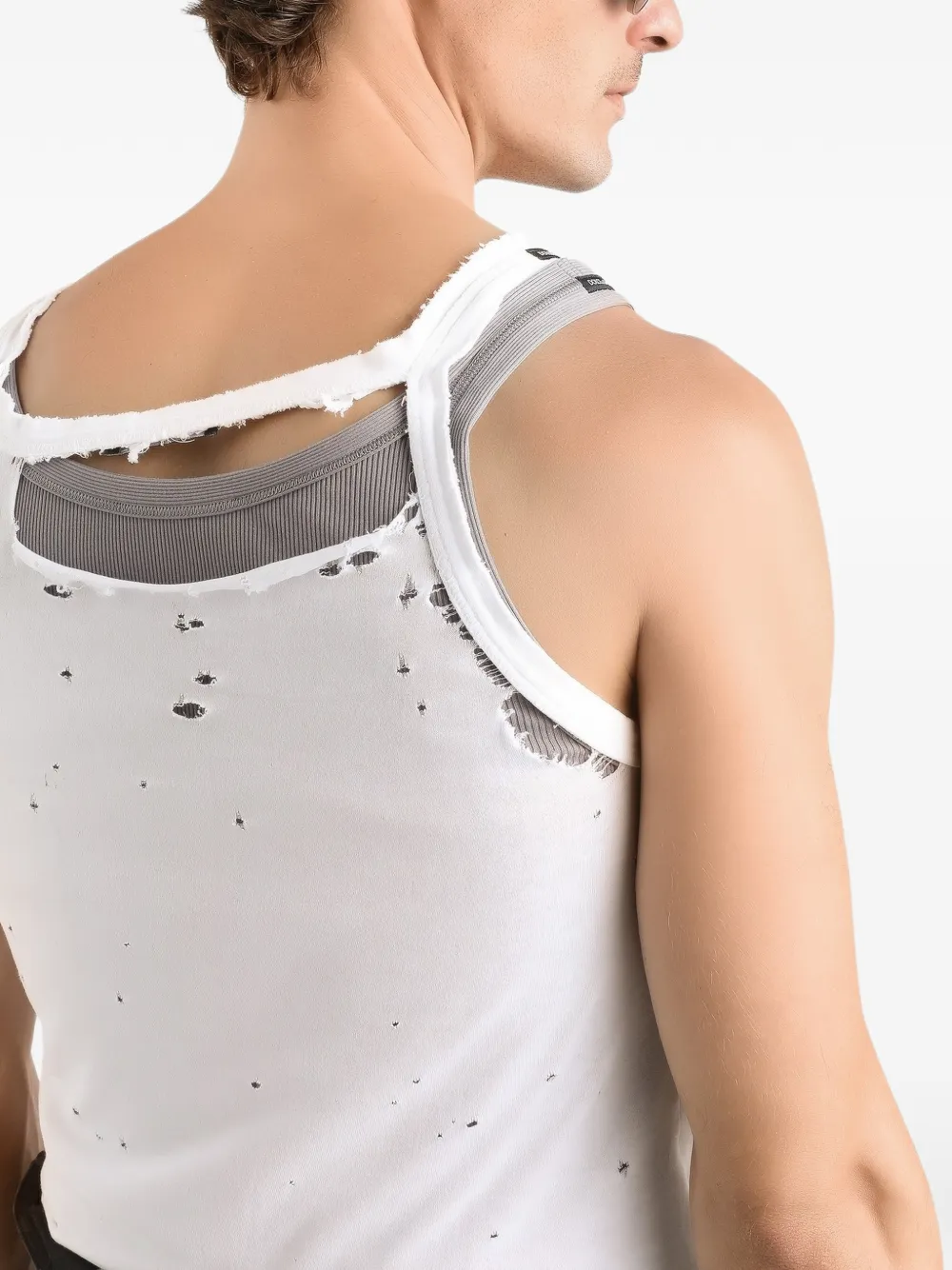 Dolce & Gabbana Tanktop met gerafelde afwerking Wit