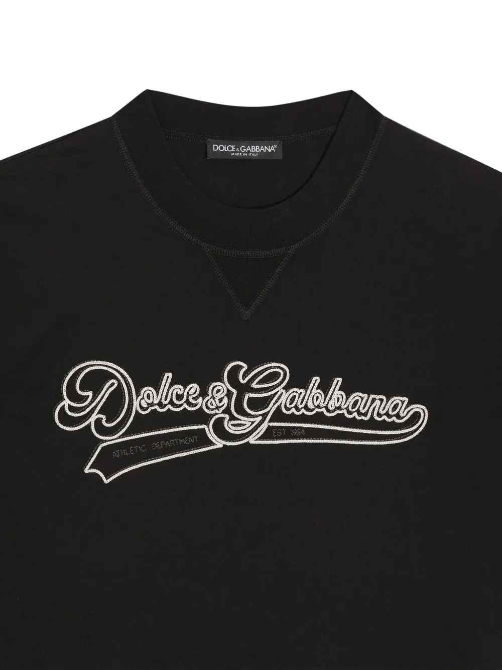 Dolce & Gabbana T-shirt met geborduurd logo en patch detail Zwart