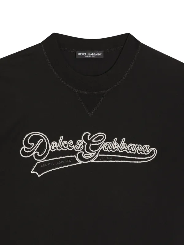 Dolce & Gabbana logo-embroidered patch-detail T-shirt | Black