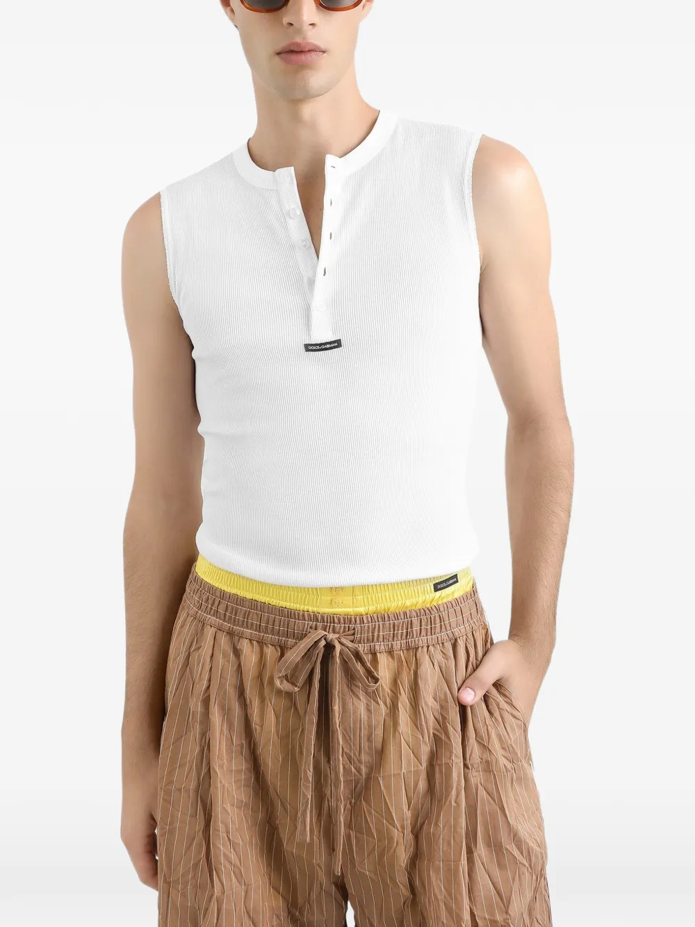 Dolce & Gabbana Tanktop met knopen Wit