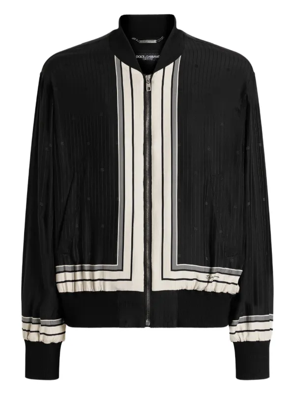 DOLCE&GABBANA ドルチェ＆ガッバーナ 黒 ストライプ ジャケット ② Dolce & Gabbana ストライプ ジャケット | ブラック | FARFETCH JP