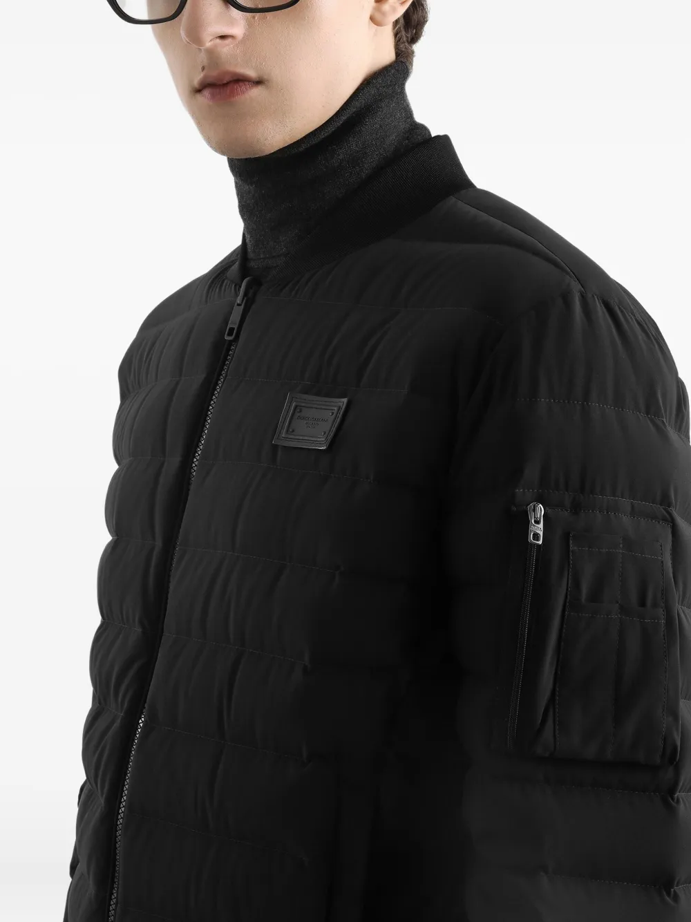Dolce & Gabbana Gewatteerd jack met rits Zwart