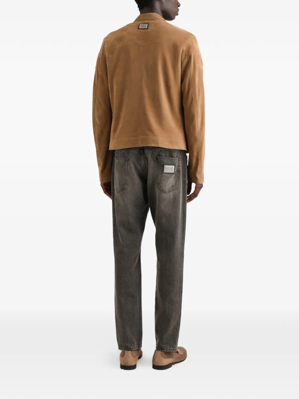  Dolce & Gabbana Zip Suede Jacket - Brown 