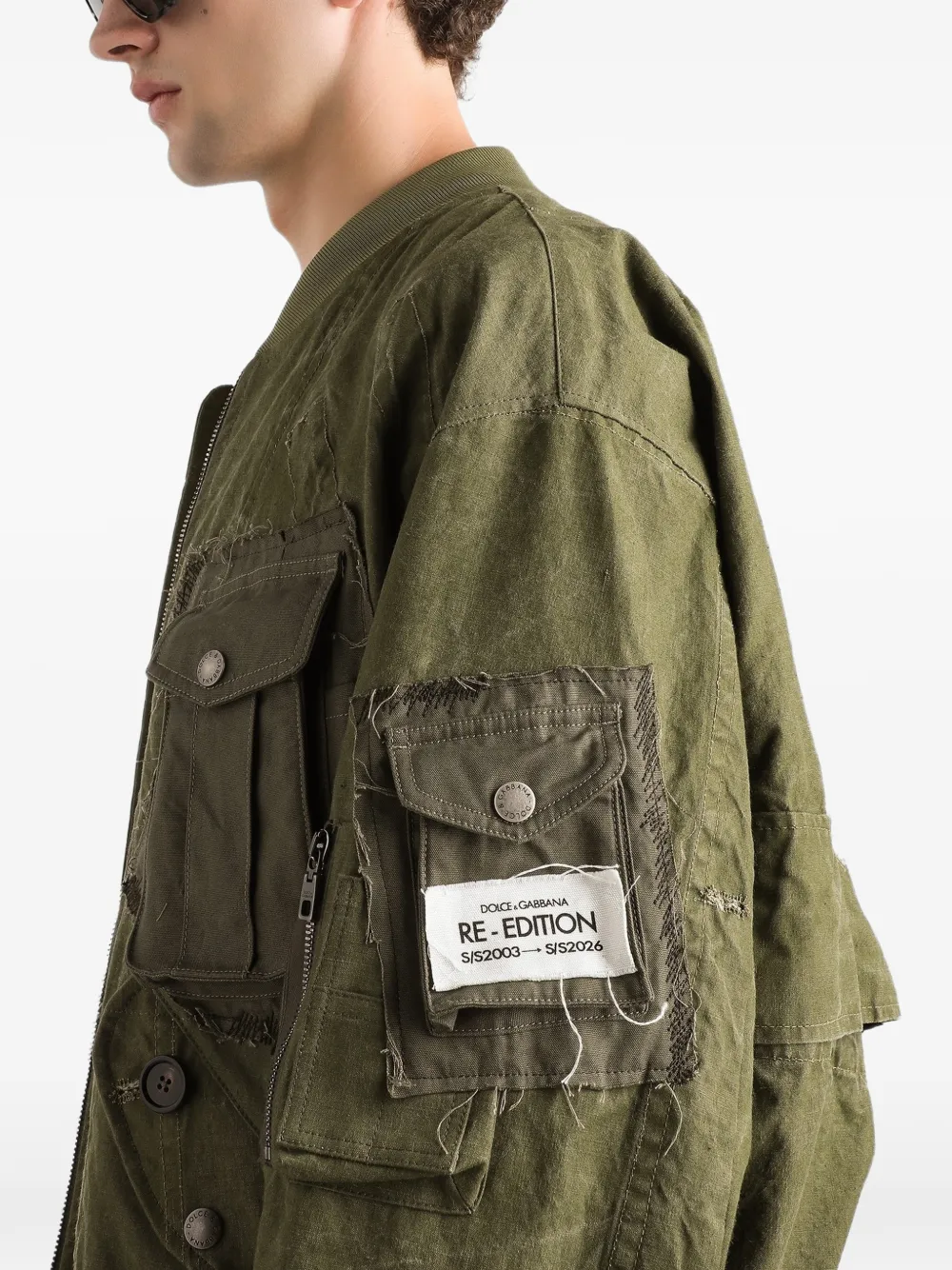 Dolce & Gabbana Bomberjack met meerdere zakken Groen