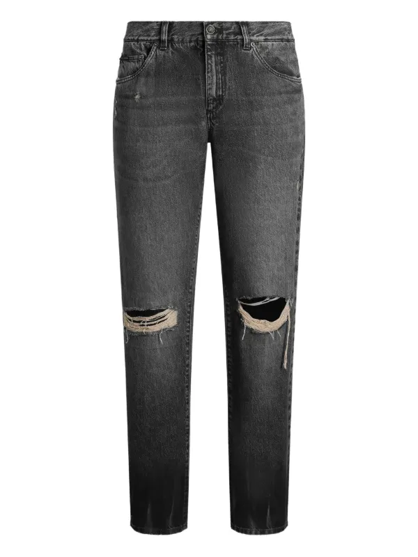 Dolce & Gabbana Calça Jeans Com Efeito Destroyed | Cinza | FARFETCH BR