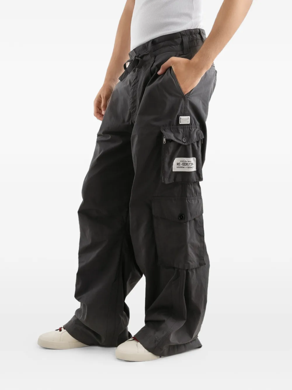 Dolce & Gabbana Broek van gewassen stof Grijs