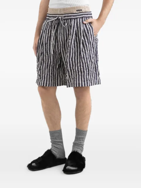 Dolce & Gabbana Crinkled Striped Fabric Bermuda Shorts