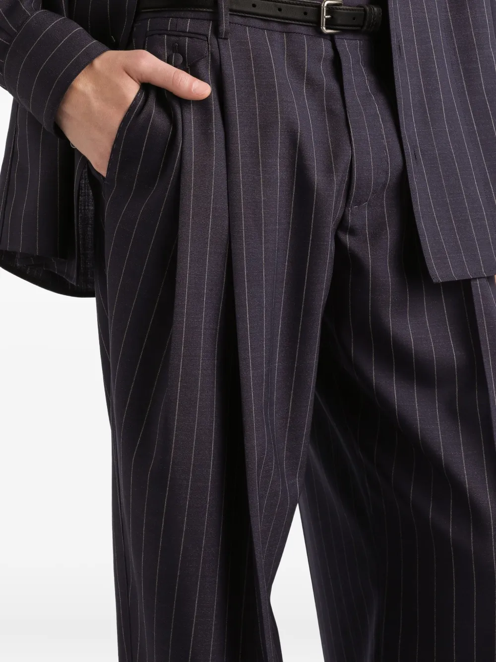 Dolce & Gabbana Gestreepte plooibroek Blauw