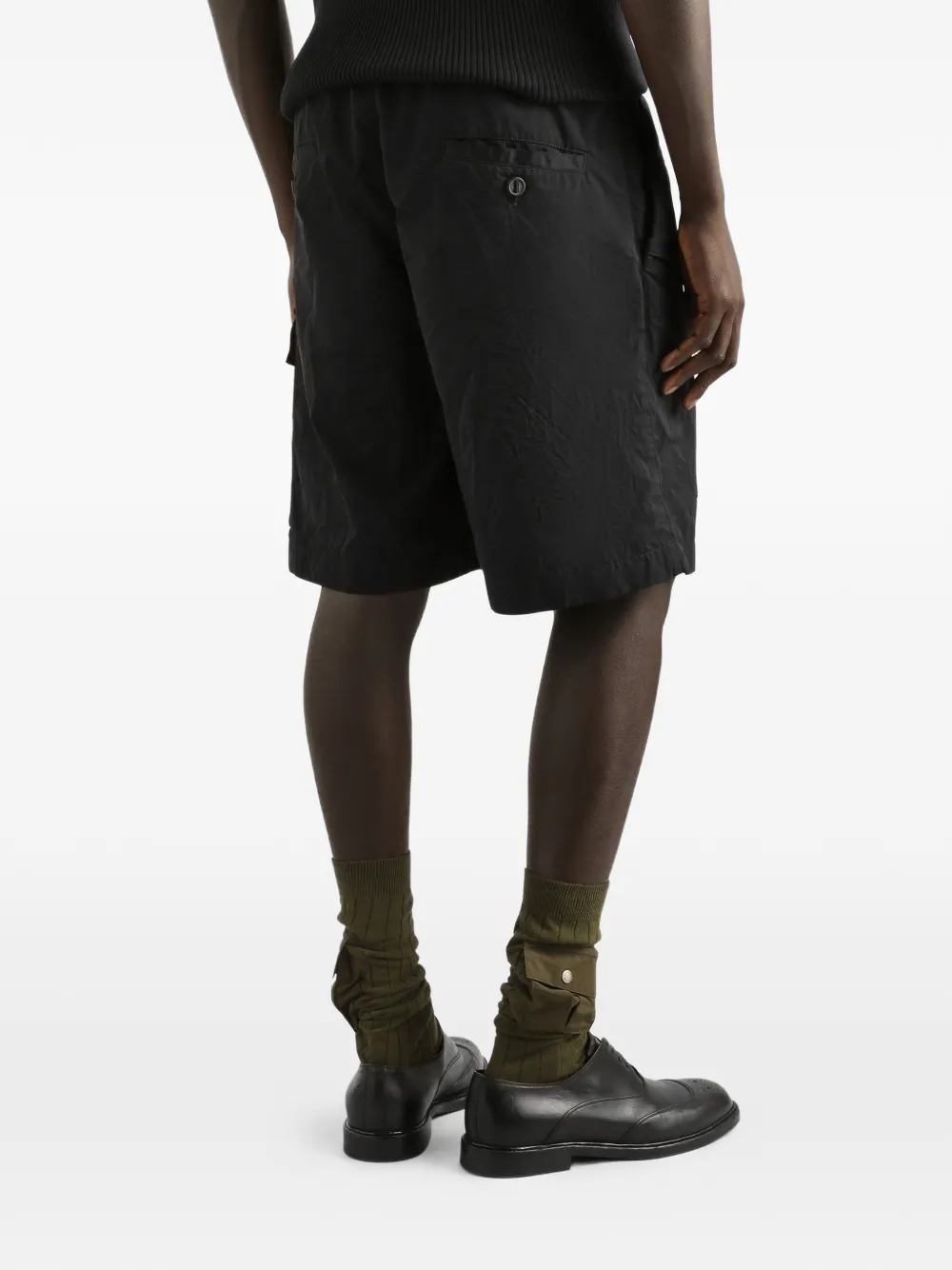 Dolce & Gabbana Faille gewaxte bermuda shorts Zwart