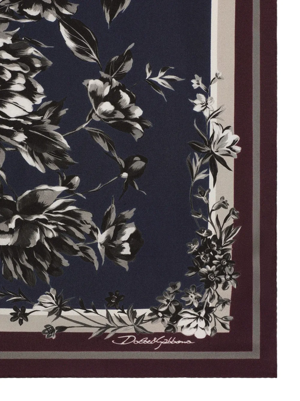 Dolce & Gabbana Sjaal met bloemenprint - Blauw
