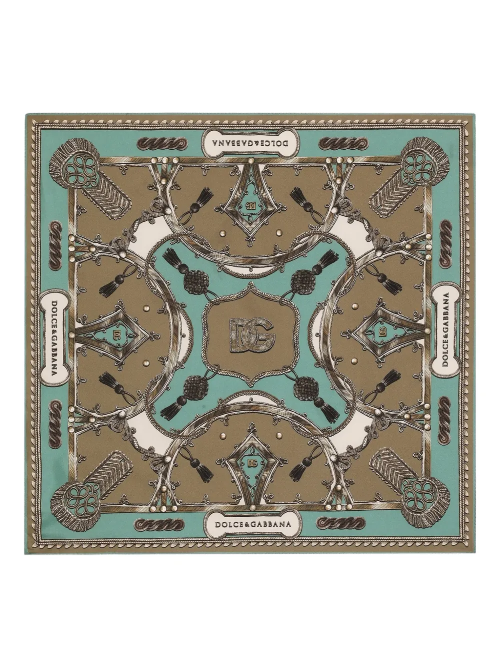 Dolce & Gabbana tassel patterned scarf - Marrone