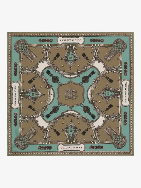 Dolce & Gabbana cargo-print silk twill scarf 70x70
