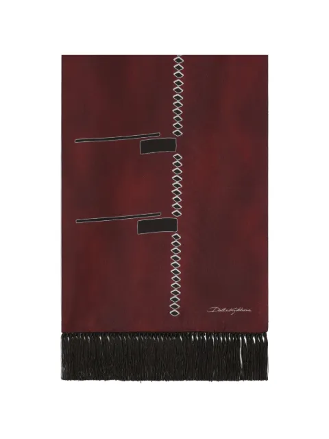 Dolce & Gabbana fringed printed scarf