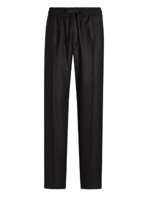 Dolce & Gabbana layered-waist virgin-wool Trousers | Black