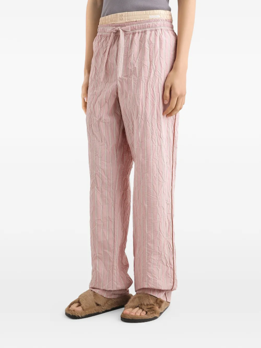 Dolce & Gabbana Vanity gestreepte broek met gekreukt effect Roze