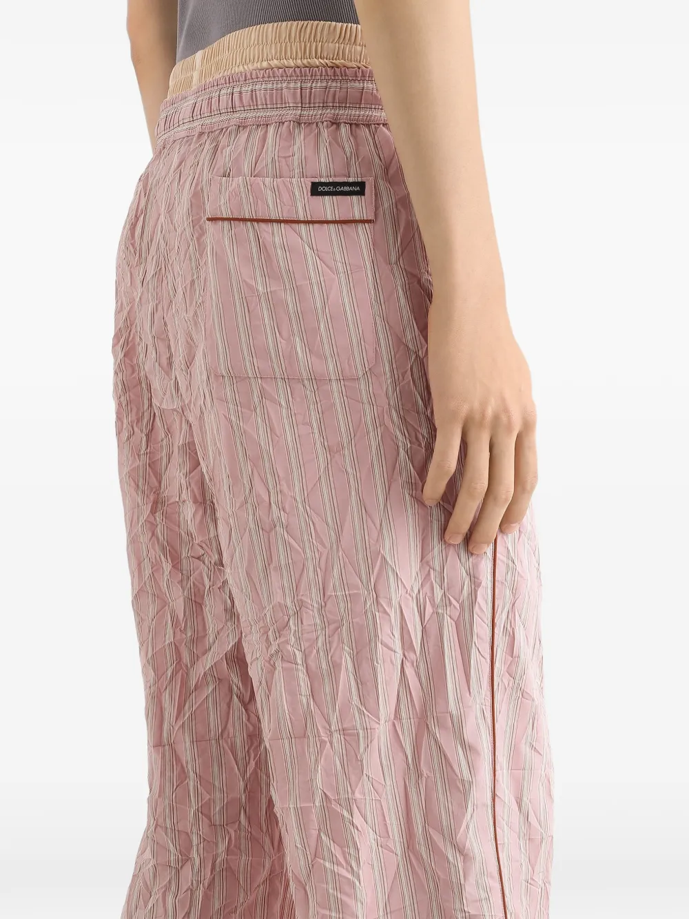 Dolce & Gabbana Vanity gestreepte broek met gekreukt effect Roze