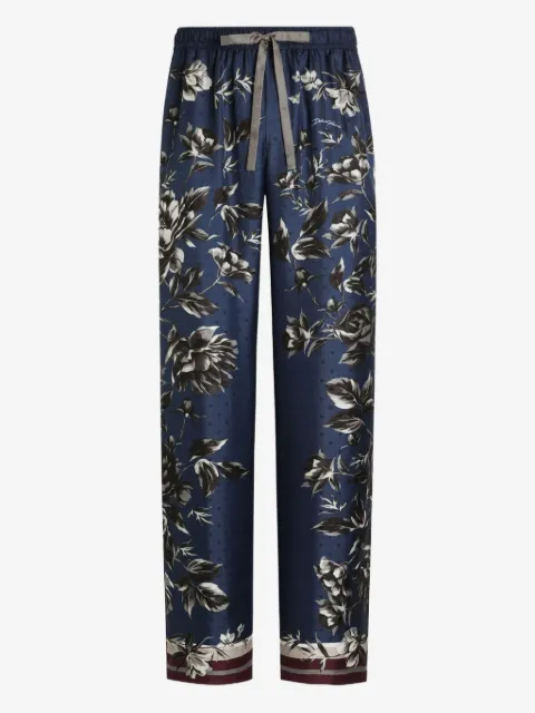 Dolce & Gabbana floral-print drawstring trousers