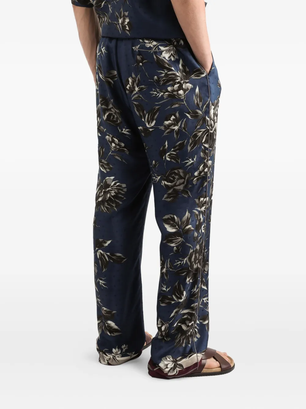 Dolce & Gabbana Broek met bloemenprint Blauw