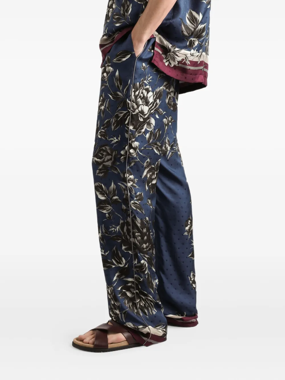 Dolce & Gabbana Broek met bloemenprint Blauw