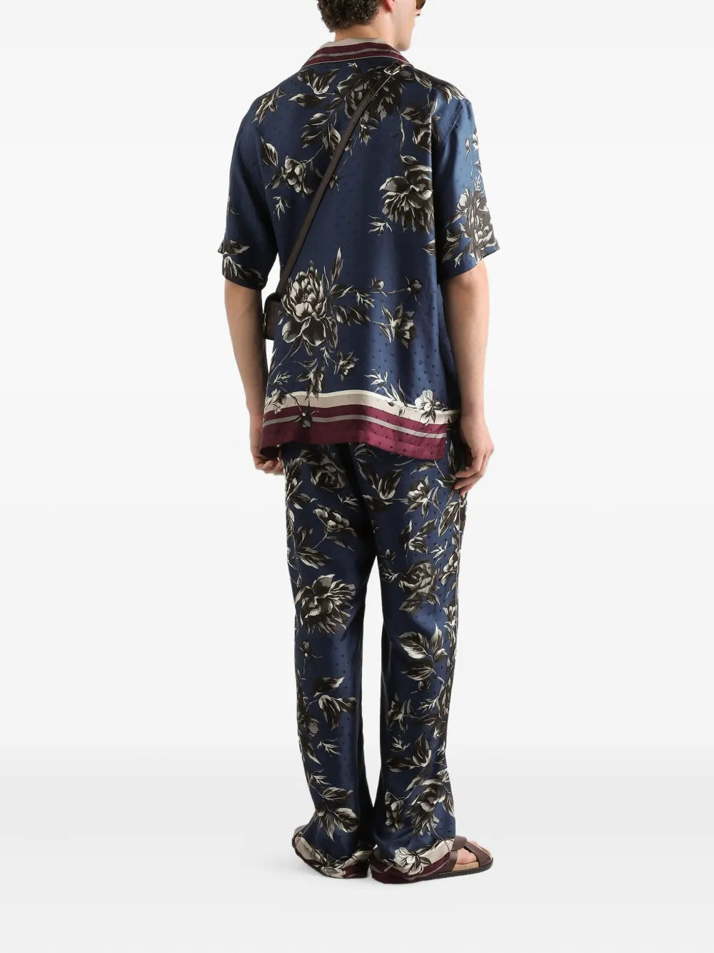  Dolce & Gabbana Floral-print Drawstring Trousers - Blue 