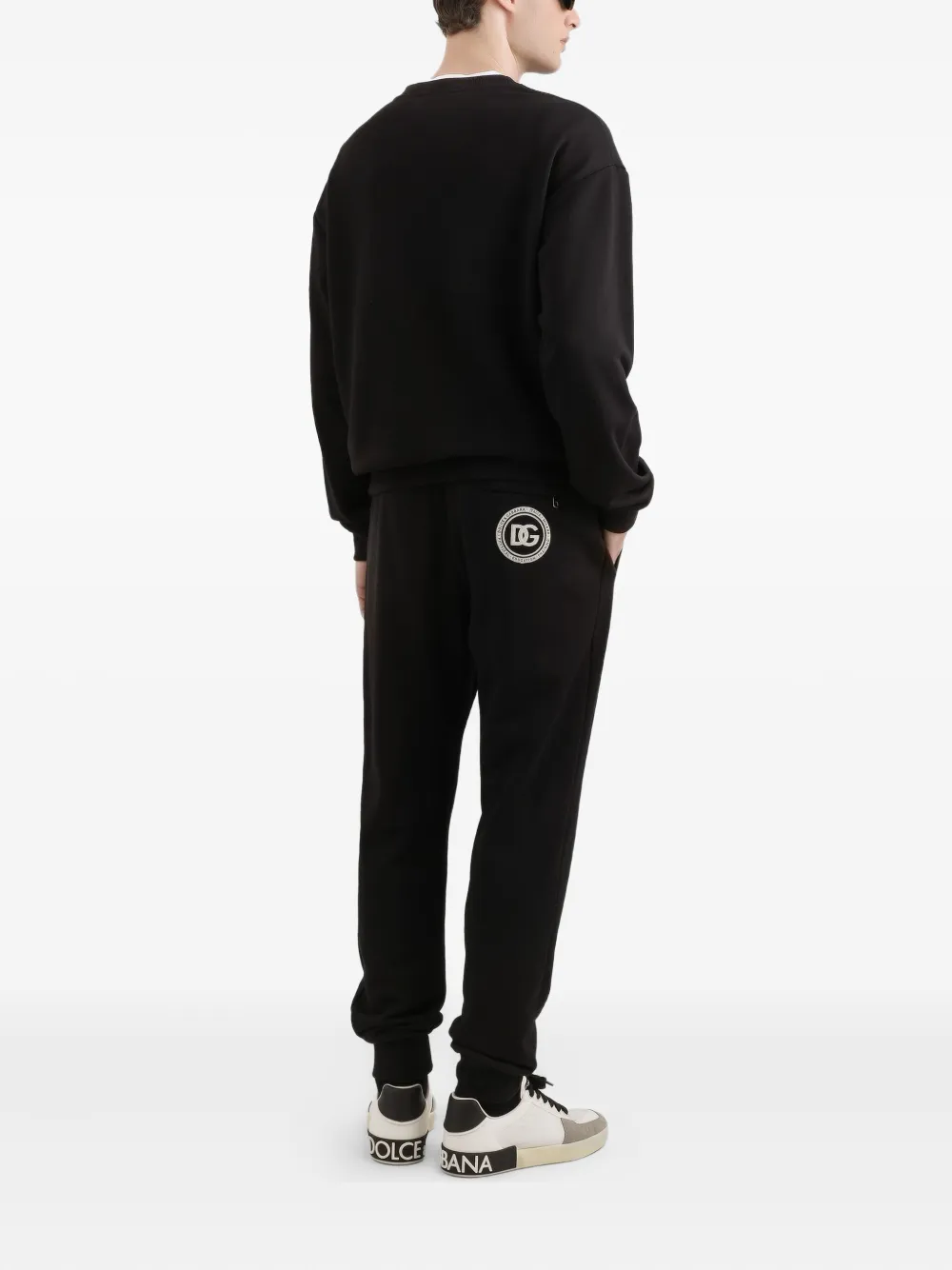 Dolce & Gabbana Broek met trekkoord en logo Zwart