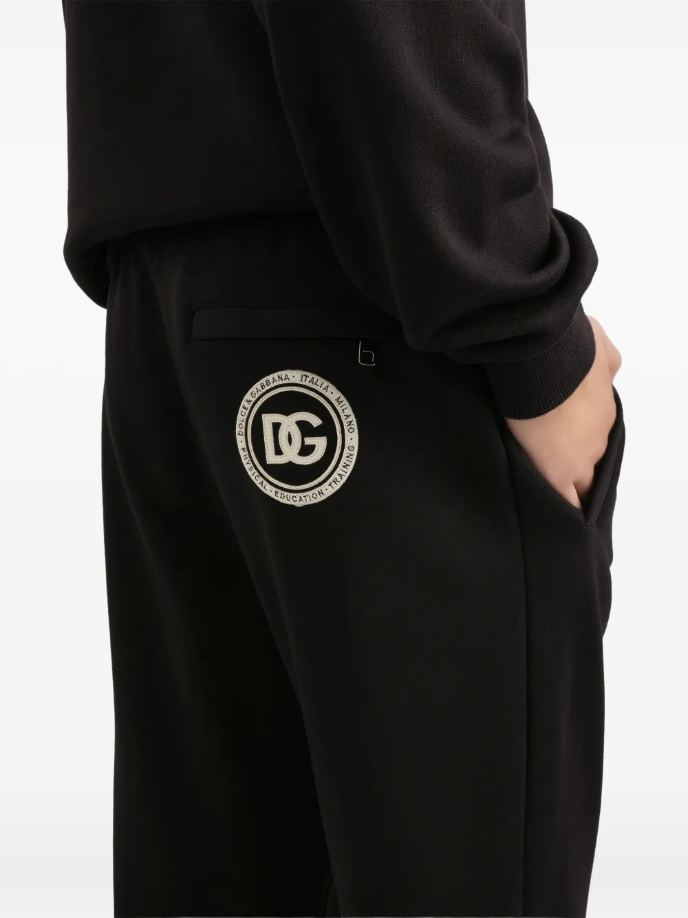 Dolce & Gabbana Broek met trekkoord en logo Zwart