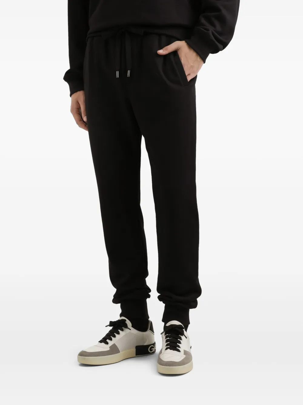 Dolce & Gabbana Broek met trekkoord en logo Zwart