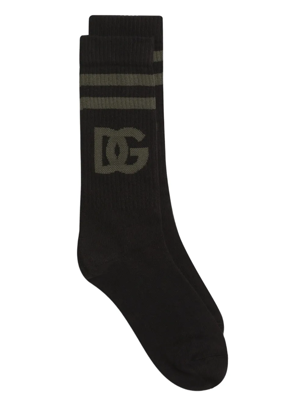 Dolce & Gabbana logo striped socks - Nero