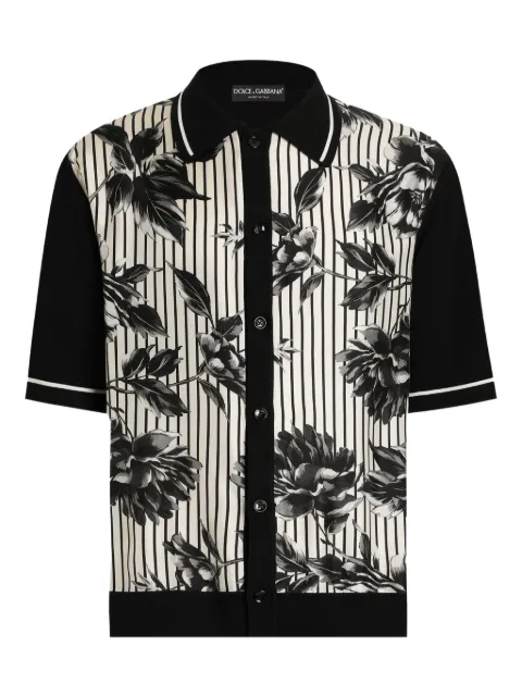 Dolce & Gabbana floral striped shirt