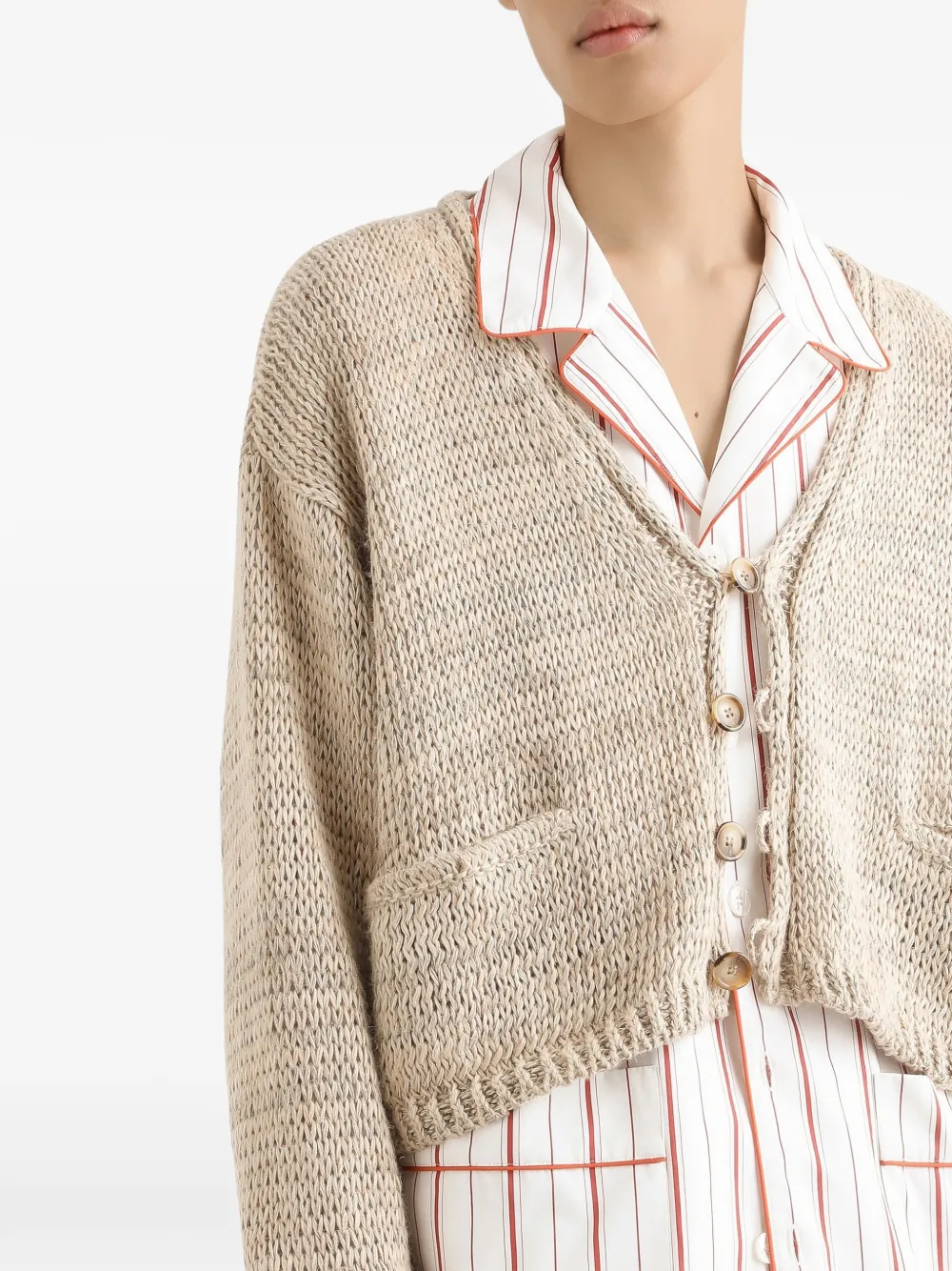 Dolce & Gabbana Vest met zakknoop Beige