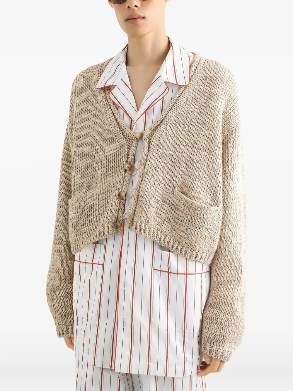 Dolce & Gabbana Vest met zakknoop Beige