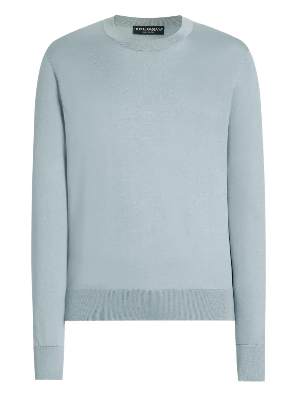 Dolce & Gabbana Crew-neck Long-sleeve Top In Blue
